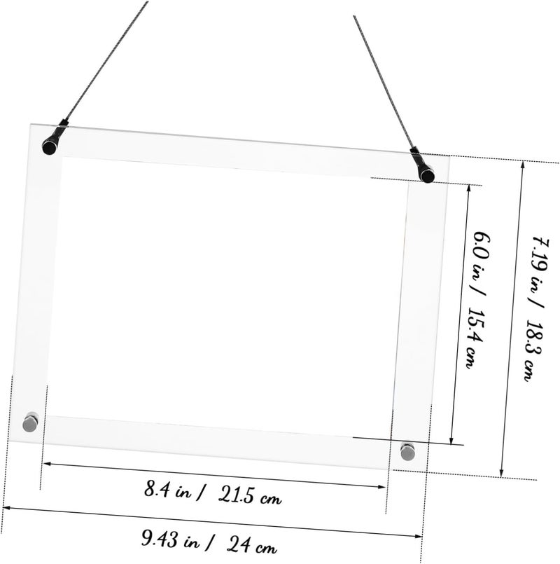 OHPHCALL Acrylic Photo Frame Hanging Chain Wall Desk Display Scratch-resistant Minimalist Design for Home Decor - Image 2